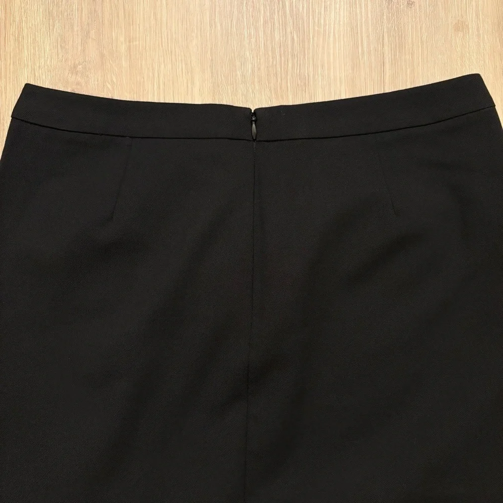 Garnet Hill Black Wool Pencil Skirt Womens 30” Waist Size 6